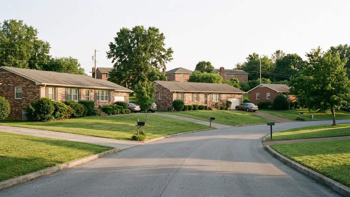Lawns and neighborhoods in Antioch, Tennessee