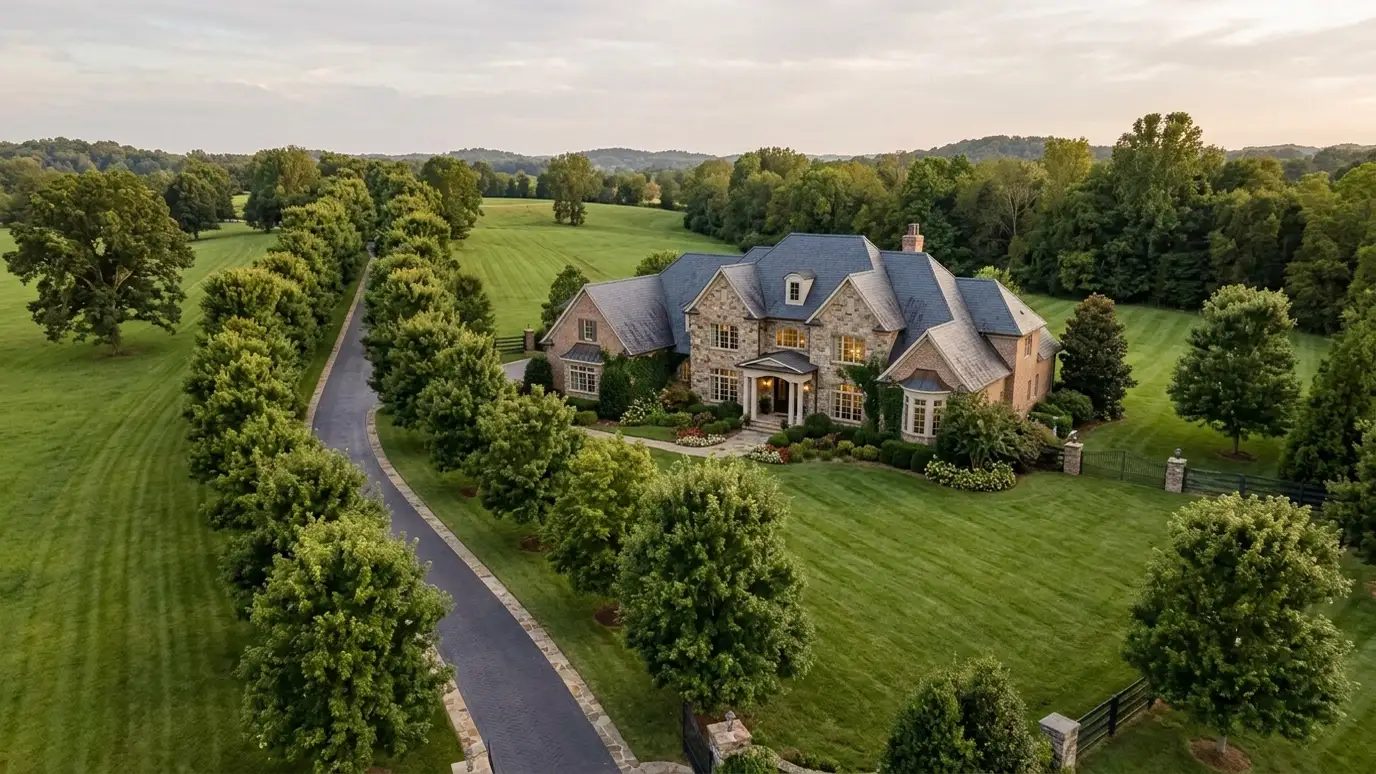 Lawns and neighborhoods in Brentwood, Tennessee