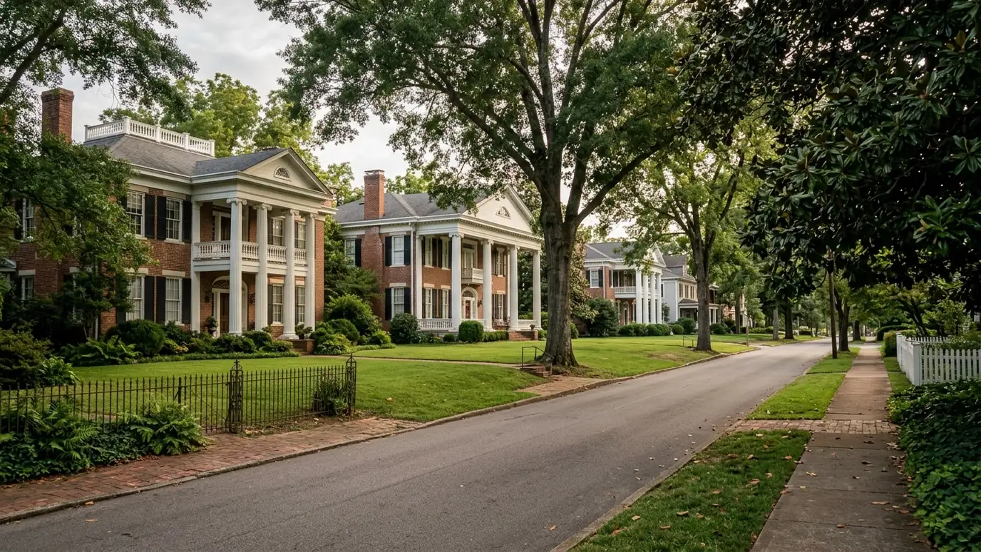 Lawns and neighborhoods in Columbia, Tennessee