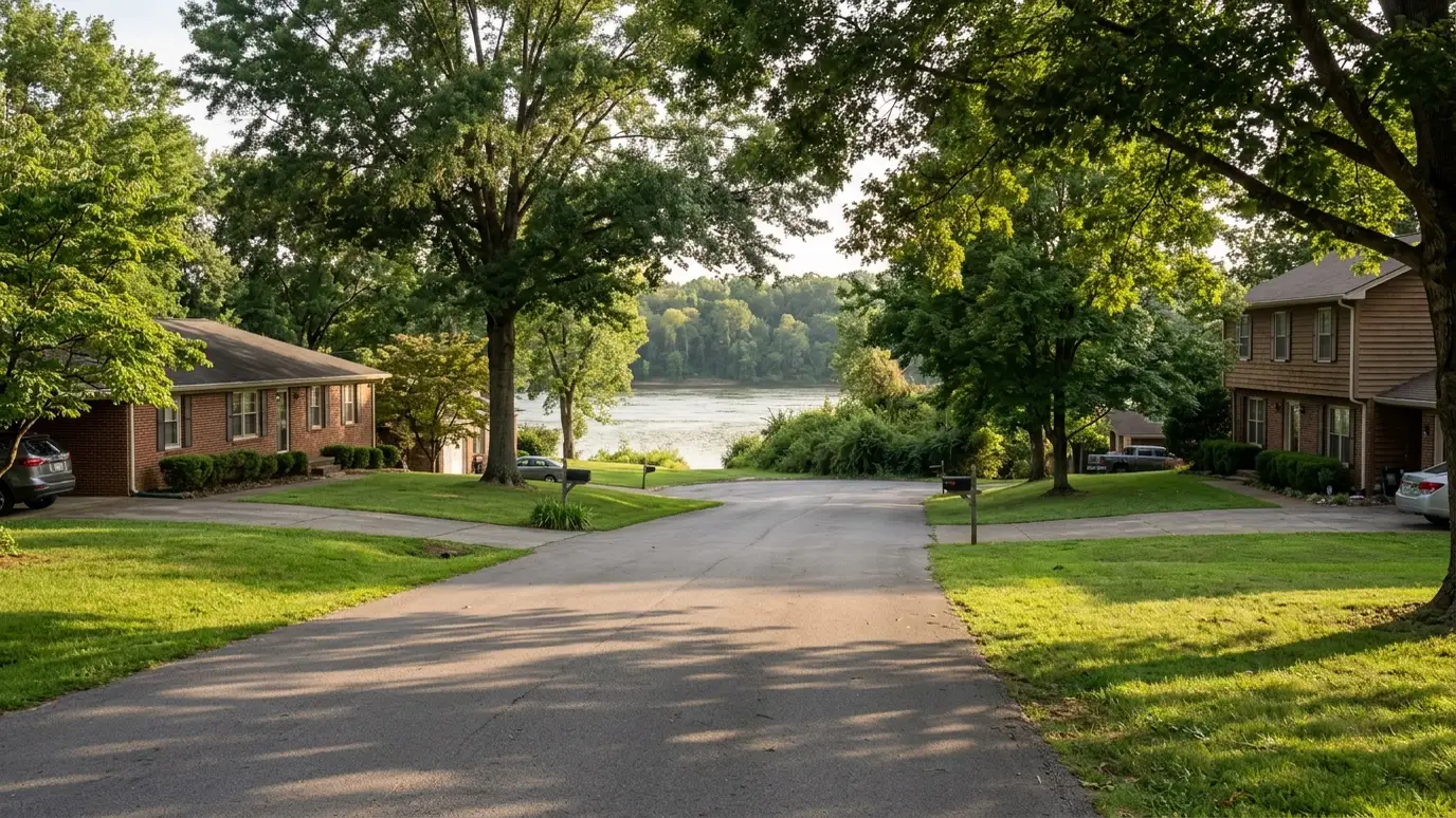 Lawns and neighborhoods in Hermitage, Tennessee