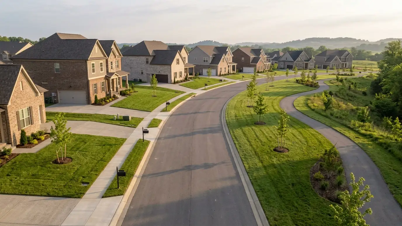 Lawns and neighborhoods in Spring Hill, Tennessee