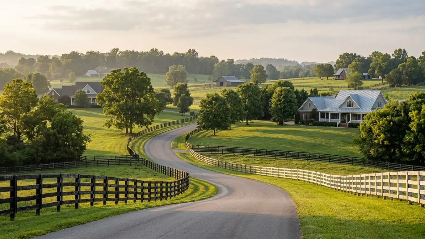 Lawns and neighborhoods in Thompsons Station, Tennessee